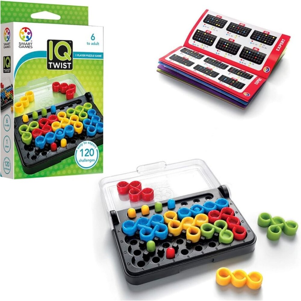 Smart Games IQ Twist Multi Level Logic Brain Game Puzzle + Travel Case COMPLETE